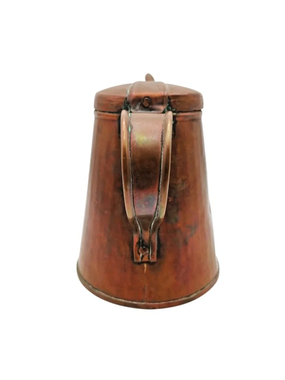 Vintage Hand Hammered Copper Tea Kettle Hinged Lid Rustic Primitive 6